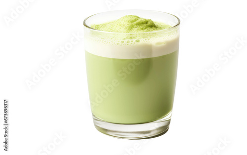 Creamy Matcha Latte Delight on isolated background