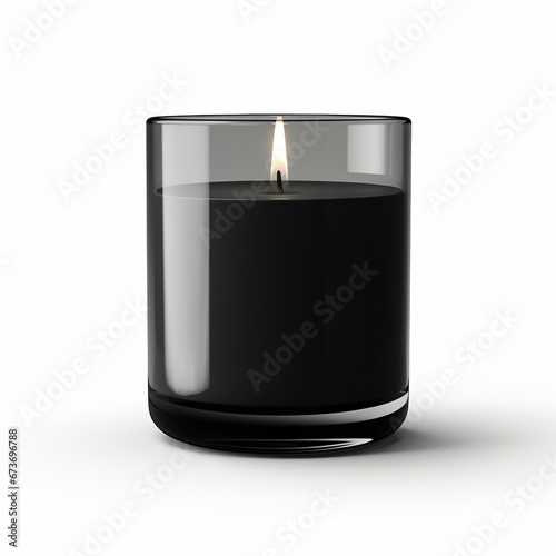 Black glass candle