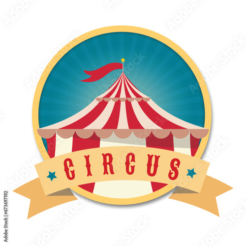 Circus Show Tend Badge Vector