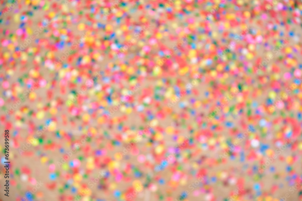 Blurred confetti on the floor background. Party concept.