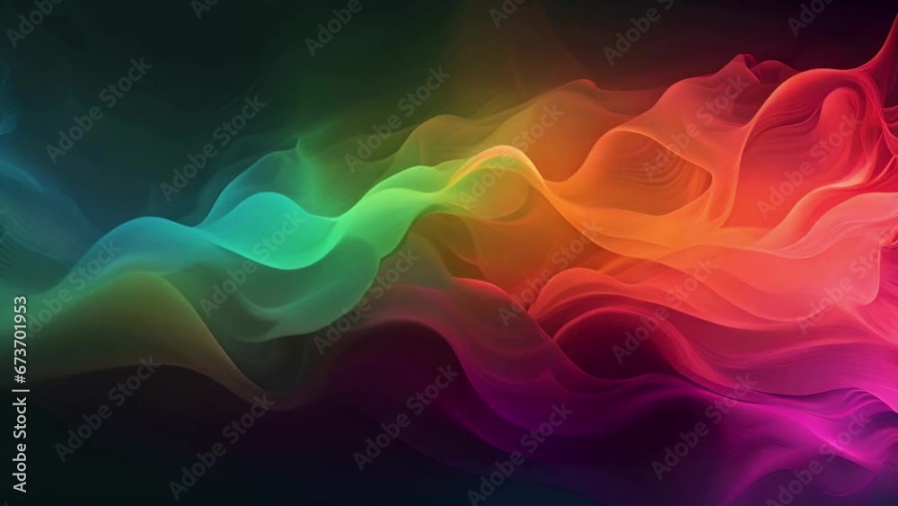 Abstract background, colorful moving smoke, generative AI.