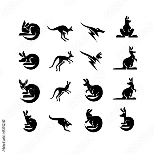Kangaroo Logo icon design illustration