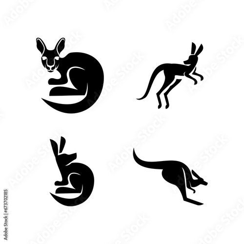 Kangaroo Logo icon design illustration