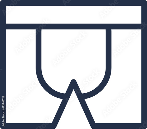 Linear icon of men boxer briefs. Casual clothes and shoes. Wardrobe item to create modern fashionable look. Simple dark grey vector symbol isolated on white background