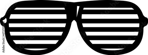 Striped lattice club glasses. Health and vision protection. Eye protection accessory. Cartoon monochrome black and white vector isolated on white background