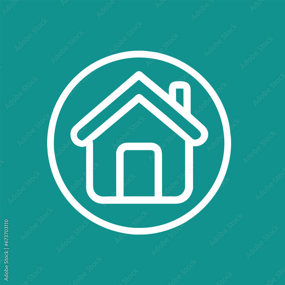 Vector home flat icon with long shadow Vector home flat icon with long shadow