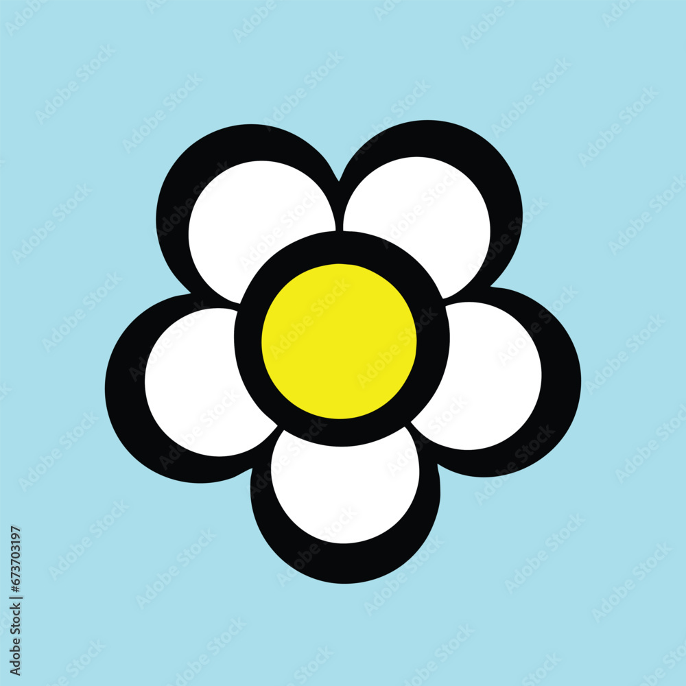 Vector hand drawn daisy chamomile flower Vector hand drawn daisy chamomile flower