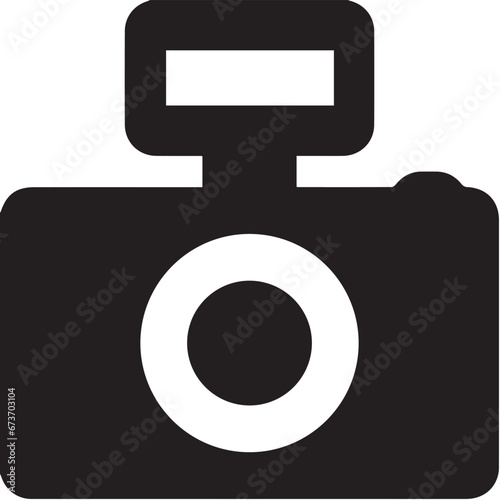 analogue camera flat illustration single icon