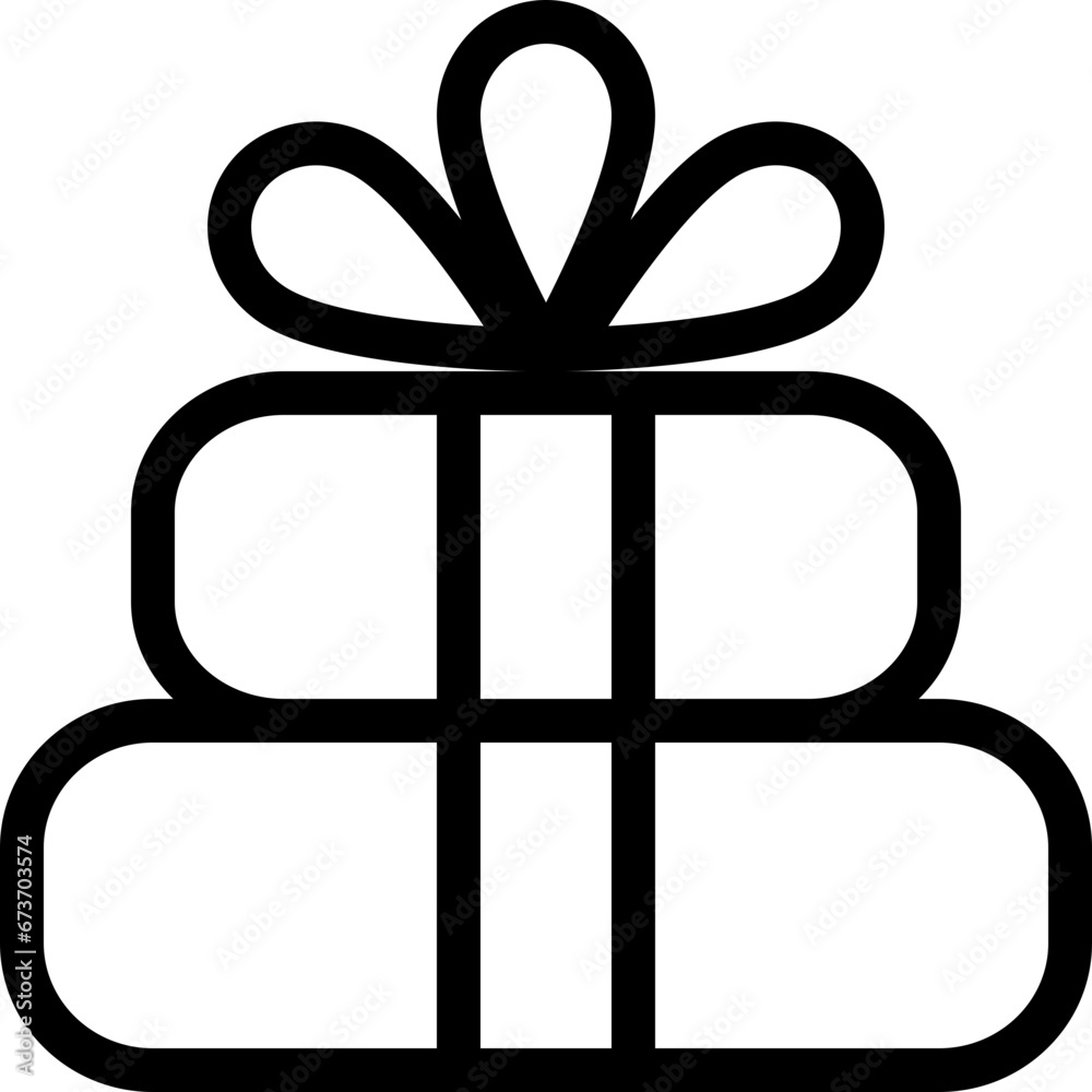 Present gift box trendy icon. Pixel perfect, flat linear style, flat solid symbols. Celebration package signs.