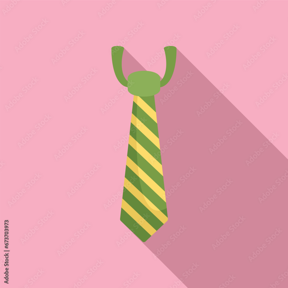 Textile striped tie icon flat vector. Fabric fashion. Craft design - obrazy, fototapety, plakaty 
