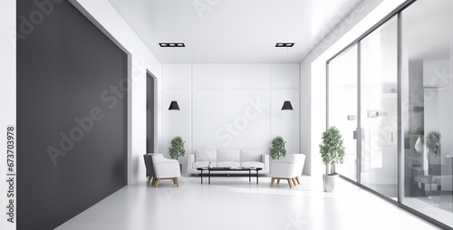 3d render of a corridor in a hotel, 3d render of a corridor in a hotel room, wall office mockup