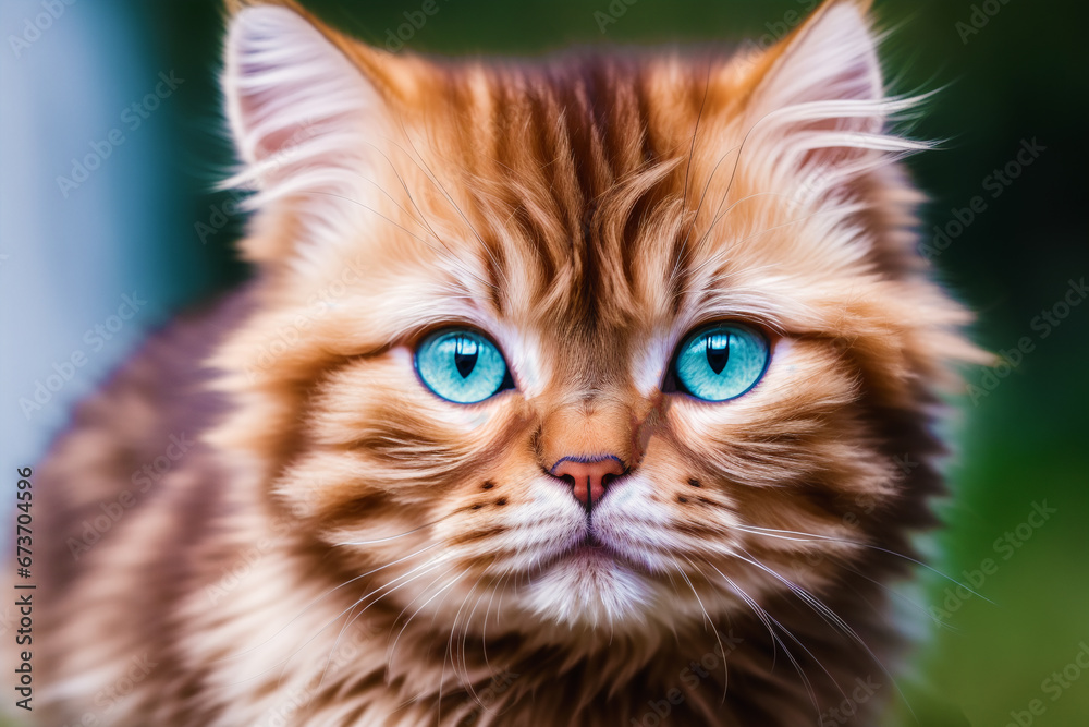 Obraz premium Adorable little kitten. A bunch of kittens. Adventures of a cute little kitten. Generative AI