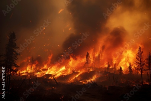 Slika na platnu Close-up encounters with wildfires