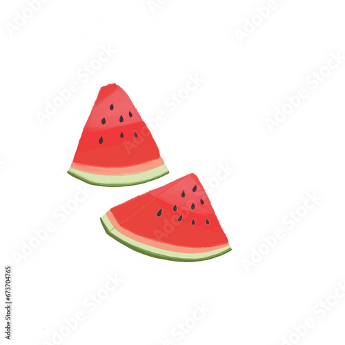 Illustration of sliced ​​watermelon