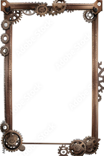 Steampunk border frame PNG transparent background
