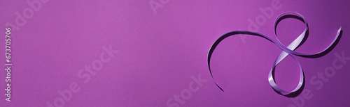Canvas Print Purple ribbon, concept for the day of elimination of violence against women
