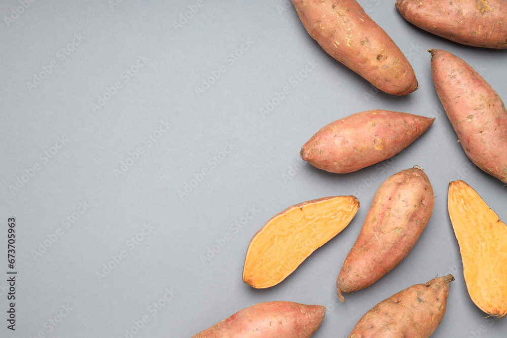 Sweet potato, concept of healthy food, vegetables Sweet potato, concept of healthy food, vegetables