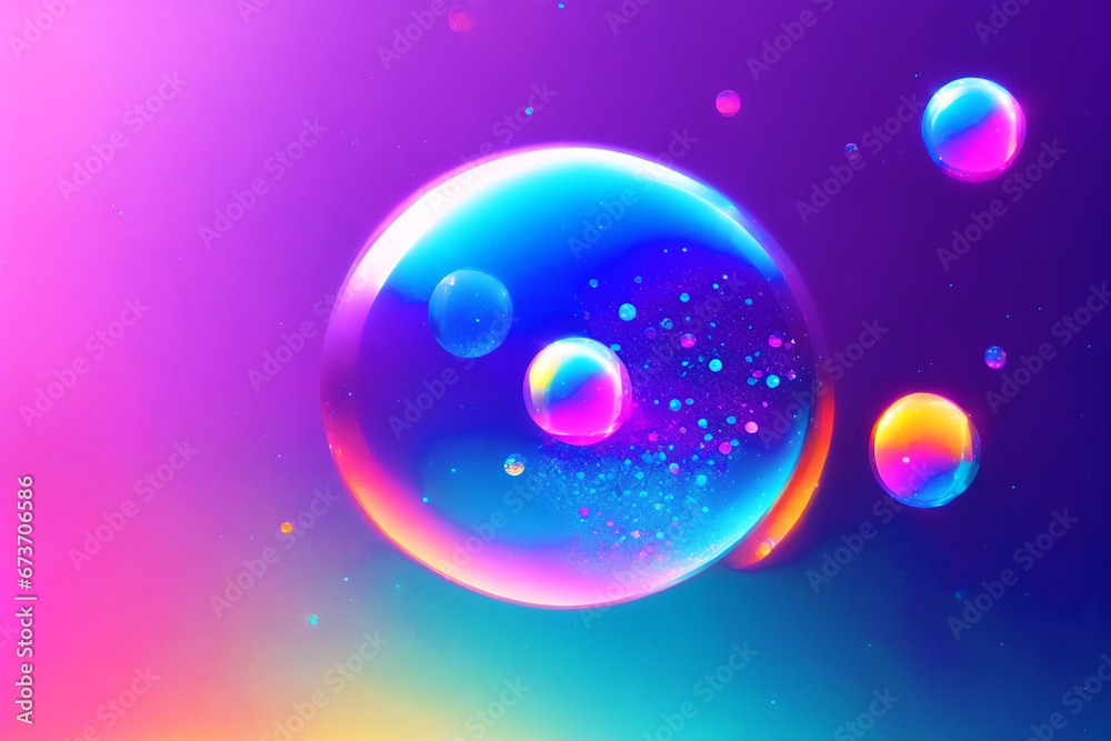 An amazing background with floating bubbles. Whimsical Bubble Delight. Generative AI An amazing background with floating bubbles. Whimsical Bubble Delight. Generative AI