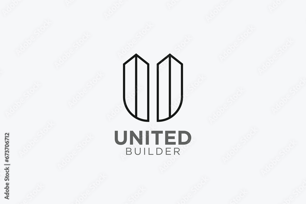 U latter real estate logo and vector icon U latter real estate logo and vector icon