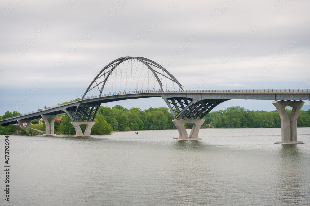 Fototapeta premium The Bridge by His Majesty's Fort at Crown Point, Crown Point State Historic Site