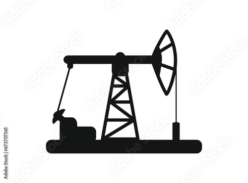 Oil pump isolated on white, vector illustration