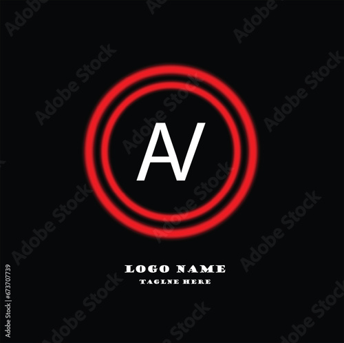 A V Logo. AV Letter Design Template Vector with Black Red Color Initial letters AV logo template design in multiple shapes. Logo icon design template elements, monogram, Linear AV letter logo. 