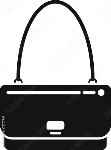 Fabric leather woman bag icon simple vector. Fashion design. Tailor equipment photo