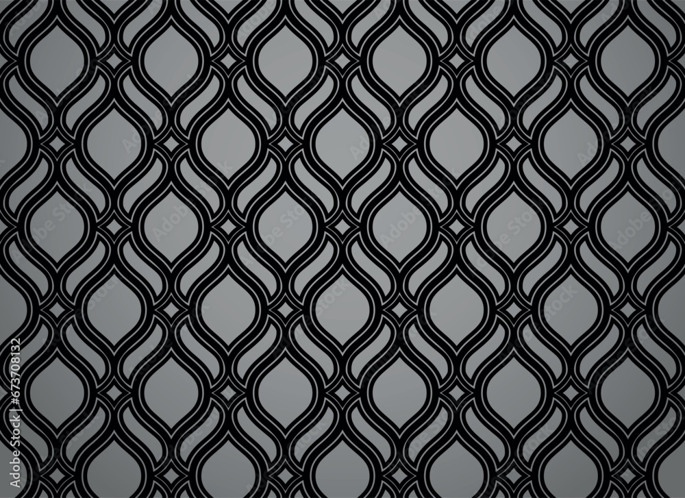 Fototapeta premium The geometric pattern with lines. Seamless vector background. Black and gray texture. Graphic modern pattern. Simple lattice graphic design