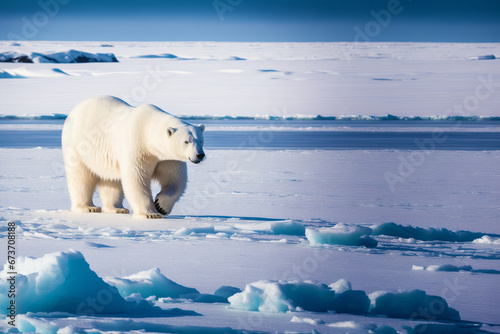 Beautiful polar bear. The Mighty Bear. Generative AI