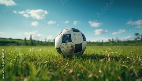 soccer ball on grass © Ersan