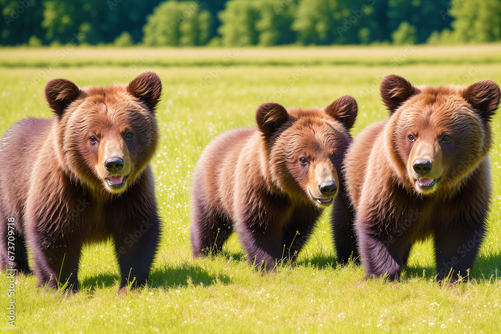 The Mighty Bear. Beautiful grizzly bear. Generative AI