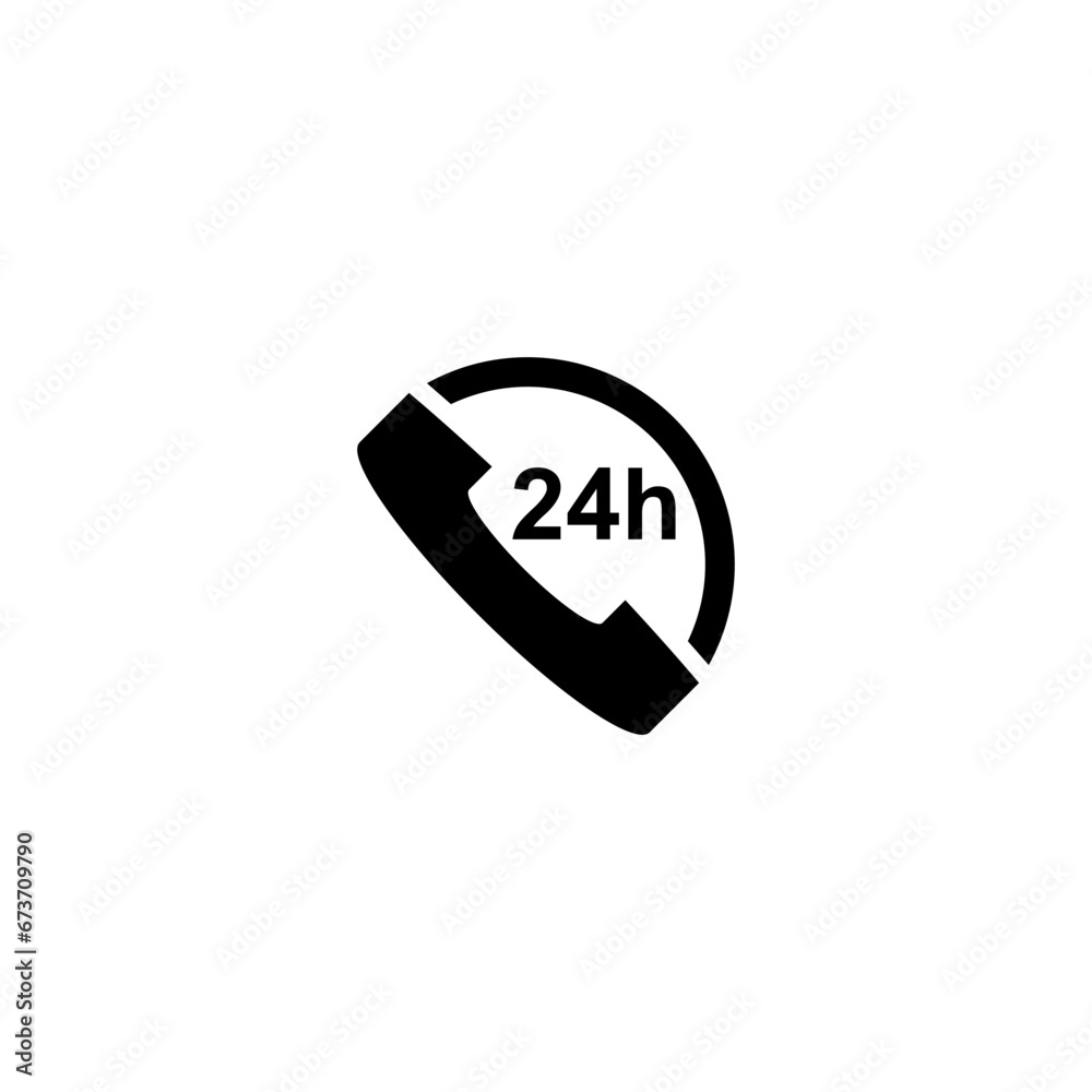 24 hours service icon isolated on white background. 24 hours service icon isolated on white background.