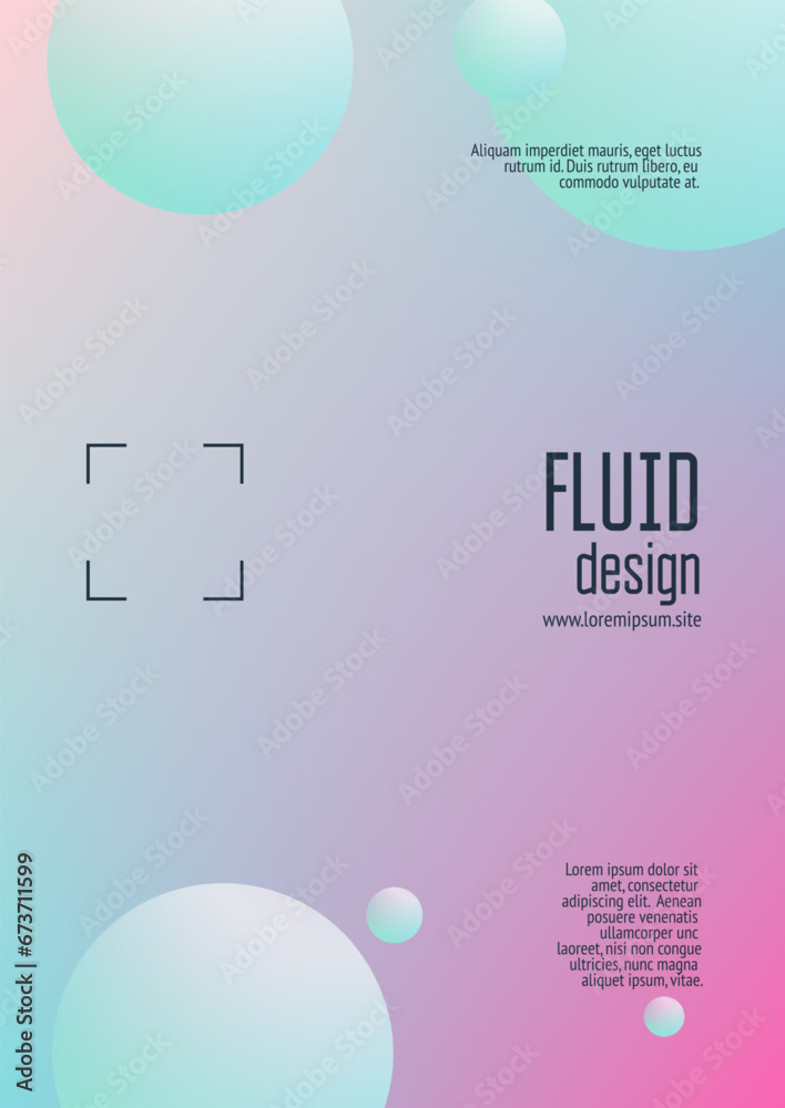 Fluid poster with round shapes. Fluid poster with round shapes.