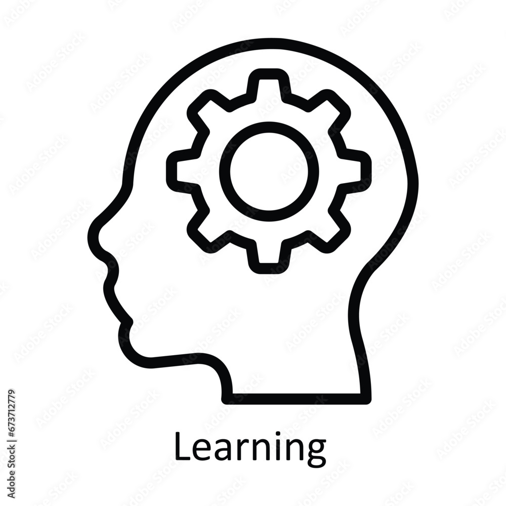 Learning vector outline Design illustration. Symbol on White background EPS 10 File Learning vector outline Design illustration. Symbol on White background EPS 10 File