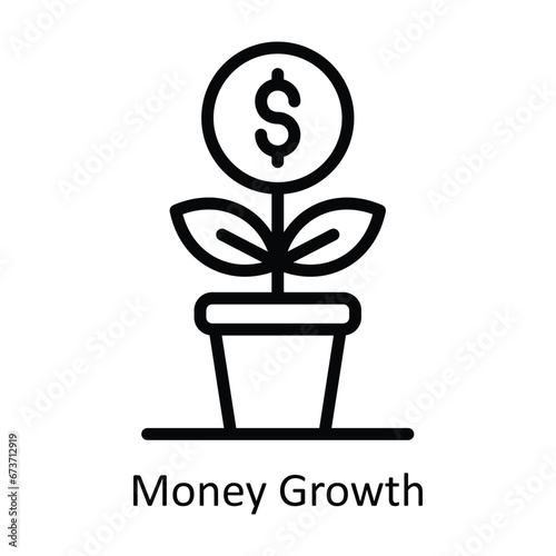 Money Growth vector  outline Design illustration. Symbol on White background EPS 10 File
