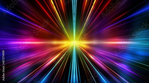 Colorful neon speed light lines background Fiber op AI generated illustration