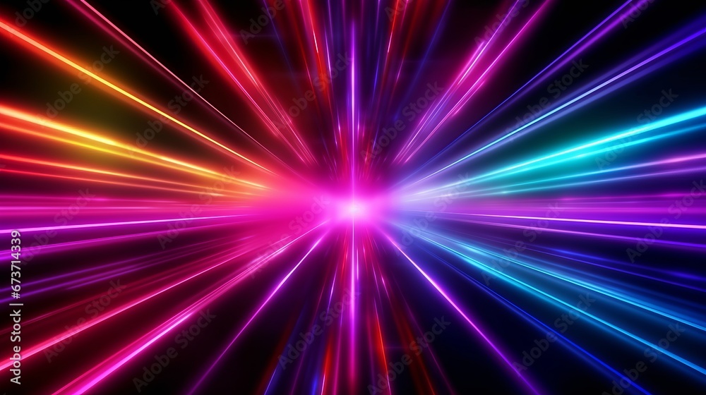 Colorful neon speed light lines background Fiber op AI generated illustration Colorful neon speed light lines background Fiber op AI generated illustration
