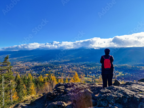 Fototapeta Naklejka Na Ścianę i Meble -  view of Szklarska Poreba and Giant Mountains Krkonose. Poland