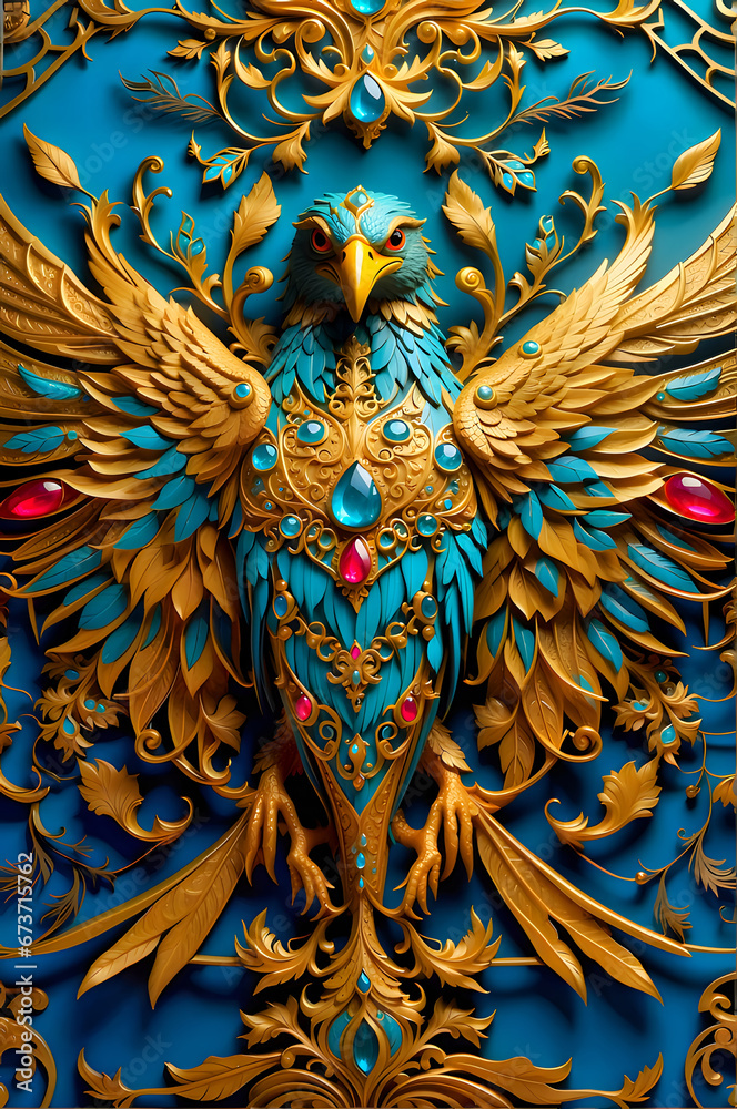 Fototapeta premium 3d surreal design with ultra details, colorful generative art, 
