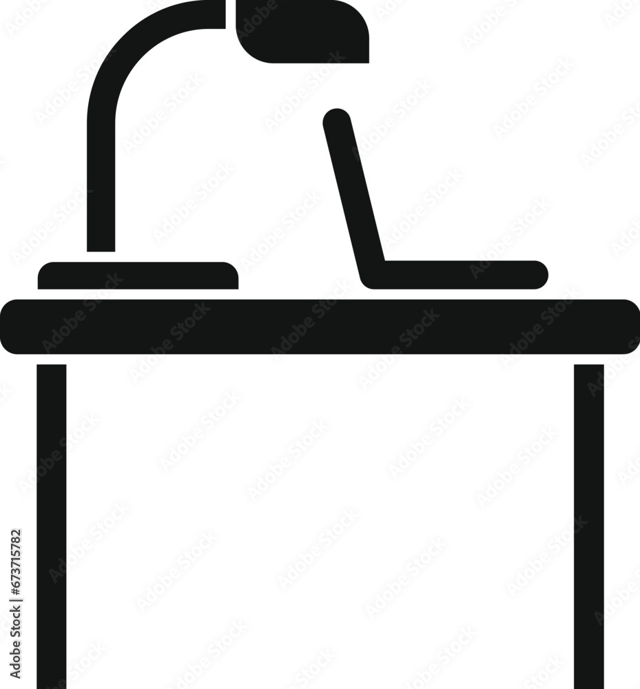 Home laptop desk icon simple vector. Online work. Corporate desk Home laptop desk icon simple vector. Online work. Corporate desk