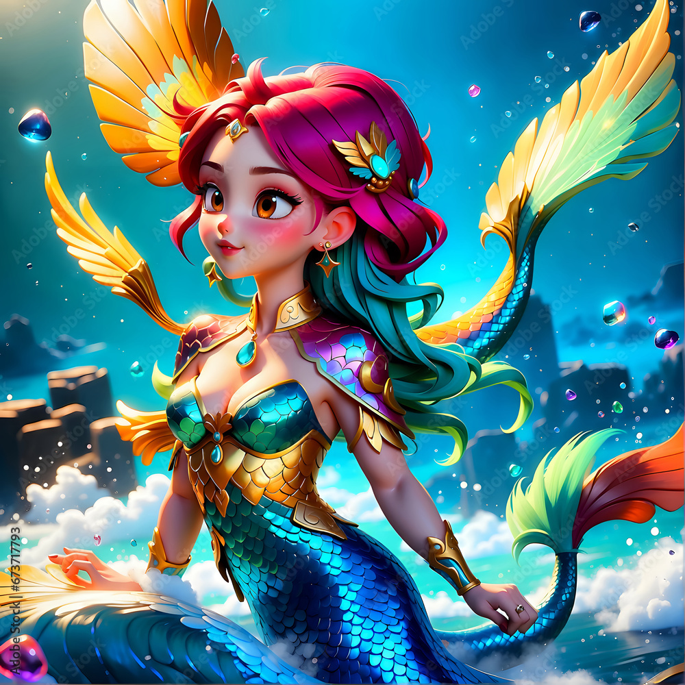Fototapeta premium mermaid in the night