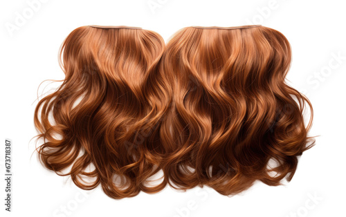 Amazing Beautiful Brown Hair Extension Clip Isolated on Transparent Background PNG.