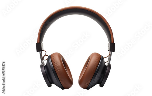 Amazing Brown Headphones or Headset Isolated on Transparent Background PNG.
