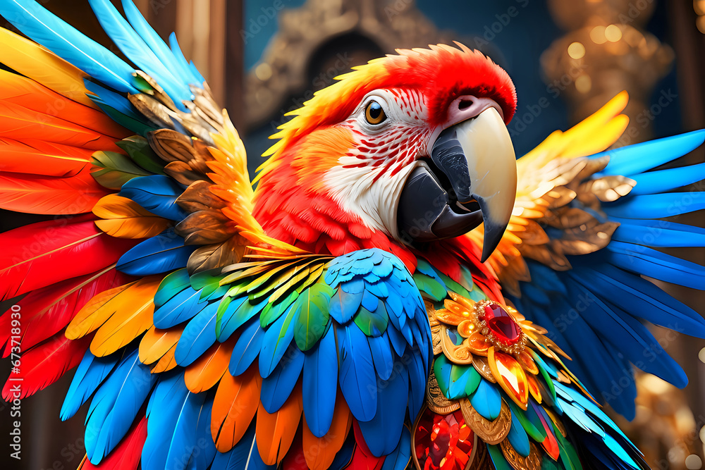 Fototapeta premium blue and yellow macaw