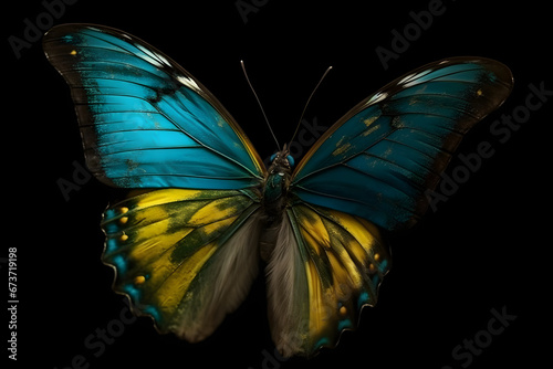 butterfly on black.  © D