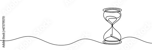 hourglass drawn with one line isolated. Vector illustration