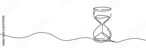 hourglass drawn with one line isolated. Vector illustration