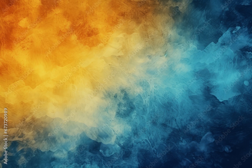 Fiery Blue and Golden Brown Abstract Color Gradient for Design