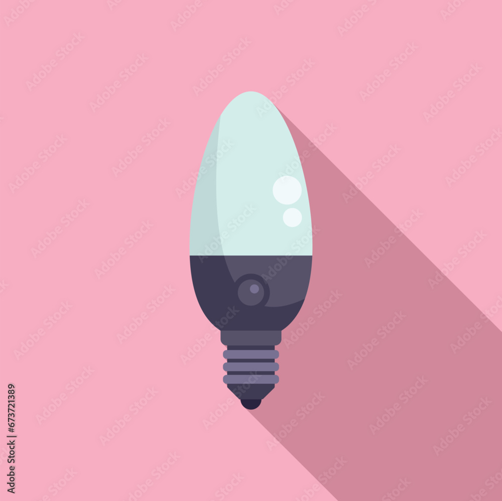 Online bulb control icon flat vector. Power led bulb. Mobile light