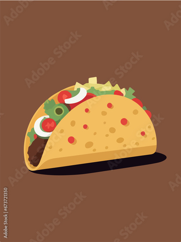 Wallpaper Mural illustrations of a taco minimalistic vector style design ,flat color Torontodigital.ca